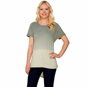 Lisa Rinna Dip Dyed Knit Top *Ombre Green* XS